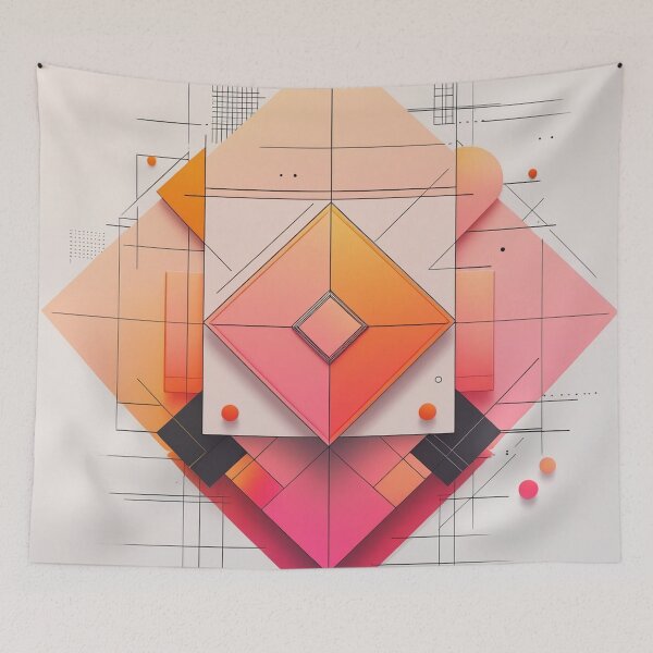 Item preview, Warm Gradient Geometric Art | Contemporary Minimalist Diamond Composition designed and sold by semenol.