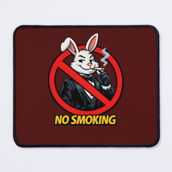 Item preview, No Smoking Bunny Sticker – Funny Playboy Rabbit Tuxedo Cartoon Vector, Elegant Smoking Forbidden Sign, Classy Man Cave Wall Art Graphic designed and sold by SmartPuns.