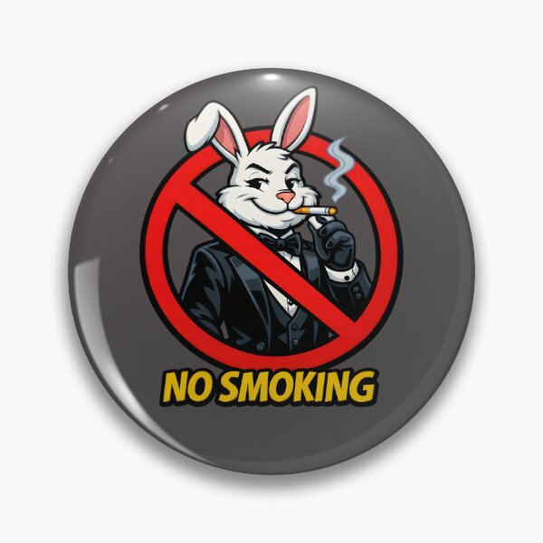 Item preview, No Smoking Bunny Sticker – Funny Playboy Rabbit Tuxedo Cartoon Vector, Elegant Smoking Forbidden Sign, Classy Man Cave Wall Art Graphic designed and sold by SmartPuns.