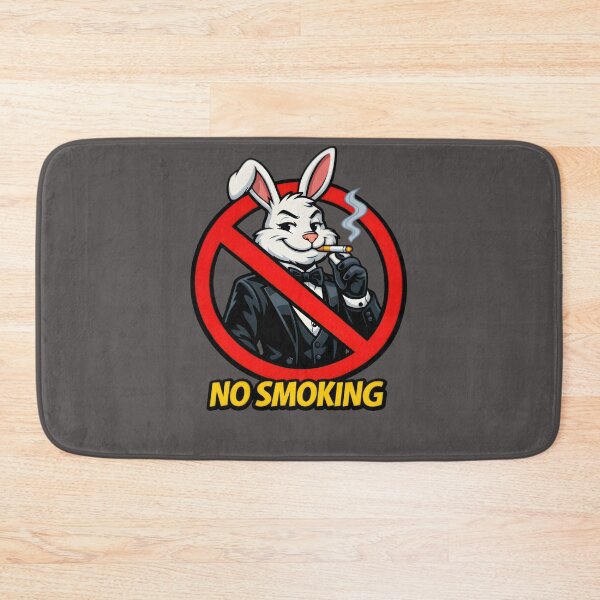 Item preview, No Smoking Bunny Sticker – Funny Playboy Rabbit Tuxedo Cartoon Vector, Elegant Smoking Forbidden Sign, Classy Man Cave Wall Art Graphic designed and sold by SmartPuns.