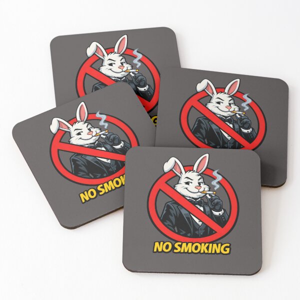 Item preview, No Smoking Bunny Sticker – Funny Playboy Rabbit Tuxedo Cartoon Vector, Elegant Smoking Forbidden Sign, Classy Man Cave Wall Art Graphic designed and sold by SmartPuns.