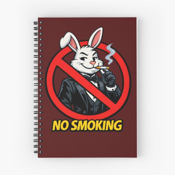 Item preview, No Smoking Bunny Sticker – Funny Playboy Rabbit Tuxedo Cartoon Vector, Elegant Smoking Forbidden Sign, Classy Man Cave Wall Art Graphic designed and sold by SmartPuns.