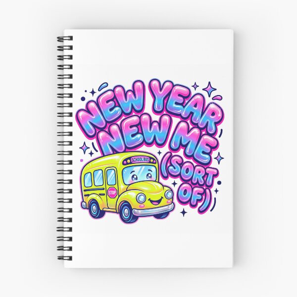 Item preview, New Year New Me Sort Of Cute School Bus Design - Funny Back to School Bubble Letter designed and sold by Field Study Botanicals.