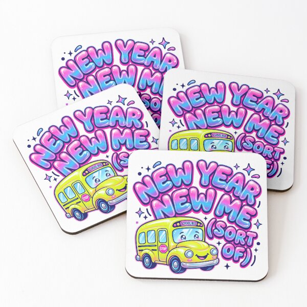 Item preview, New Year New Me Sort Of Cute School Bus Design - Funny Back to School Bubble Letter designed and sold by Field Study Botanicals.