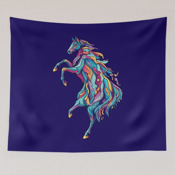 Item preview, Psychedelic Rearing Horse | Colorful Abstract Horse Art | Vibrant T-Shirt Design designed and sold by designbyuzi.