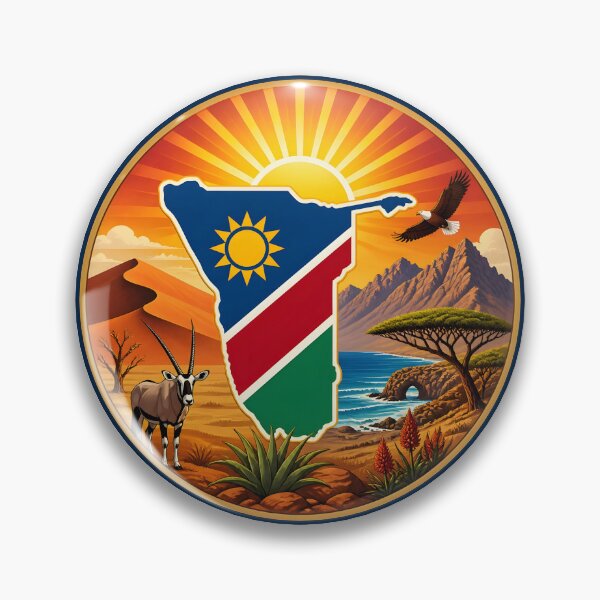 Item preview, Namibia Sunburst Happy Sticker designed and sold by The Digital Compass.