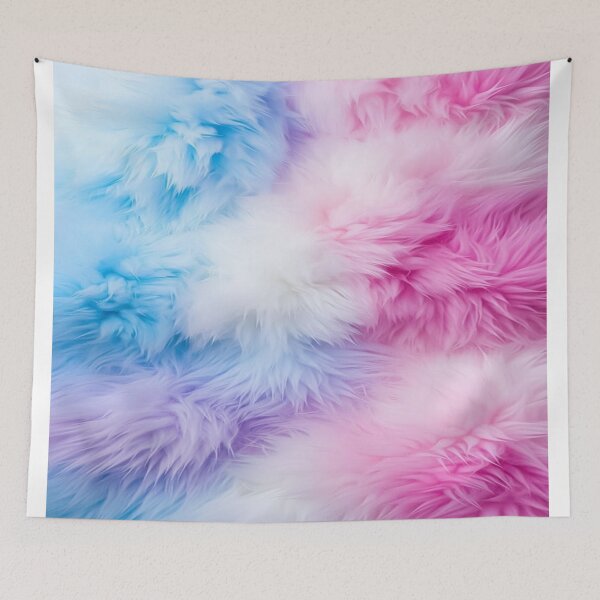 Item preview, Cotton Candy Cloud, Soft Pastel Fur Texture - Fluffy Gradient in Blue, Pink and Purple designed and sold by RAYBIL.