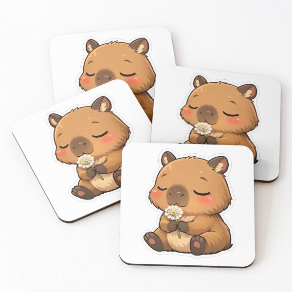 Item preview, Cute Capybara Holding A Dandelion Flower designed and sold by Owcomm.