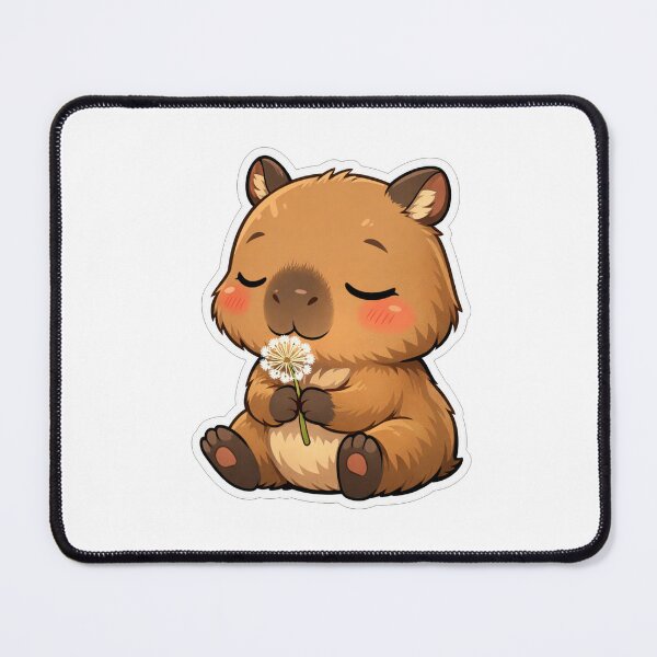 Item preview, Cute Capybara Holding A Dandelion Flower designed and sold by Owcomm.