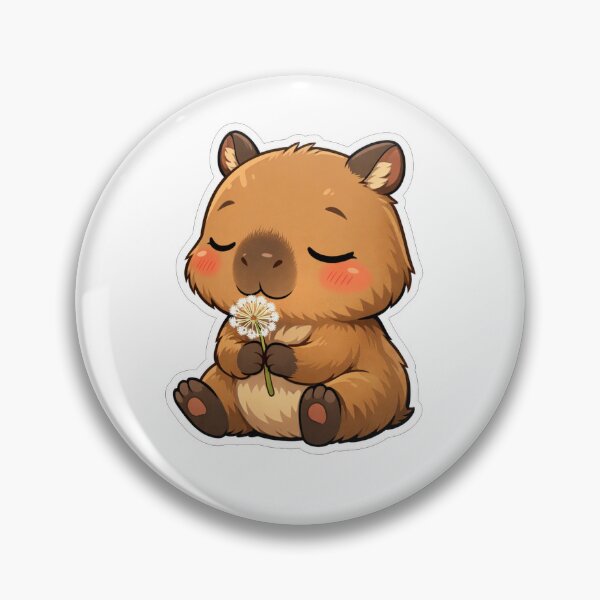 Item preview, Cute Capybara Holding A Dandelion Flower designed and sold by Owcomm.
