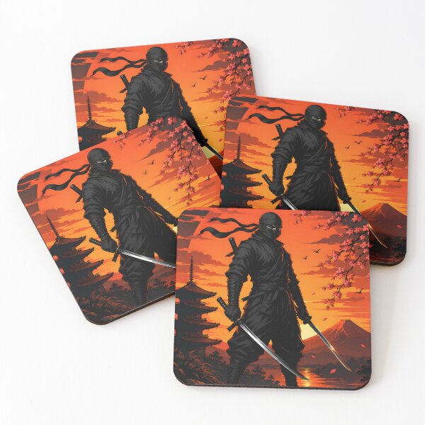 Item preview, Shadow Ninja at Sunset Japanese Warrior Art designed and sold by CreativeMindsetLab.