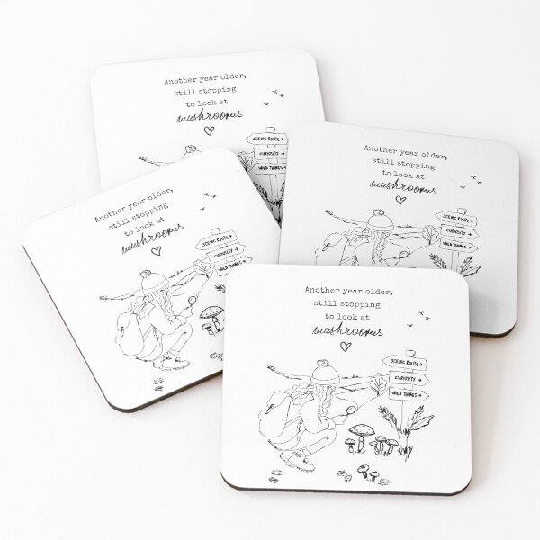 Item preview, Another Year Older, Still Stopping to Look at Mushrooms | Nature Birthday Card designed and sold by Digital-Thought.