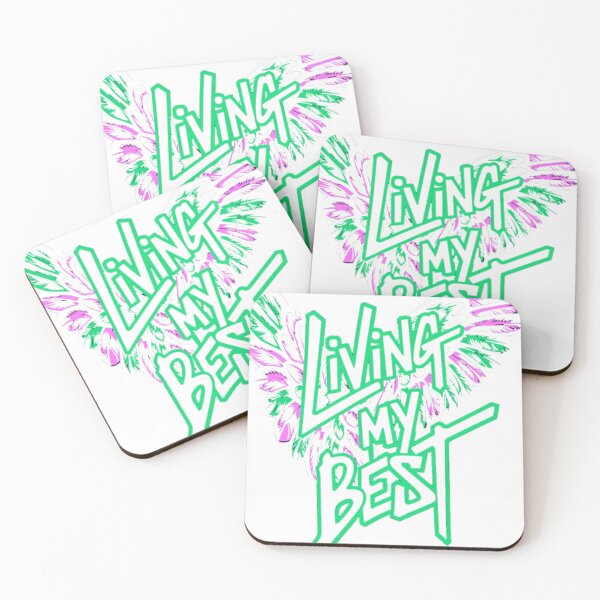 Item preview,  Neon Green Living My Best Winged Graffiti Typography designed and sold by StacyReicherArt.