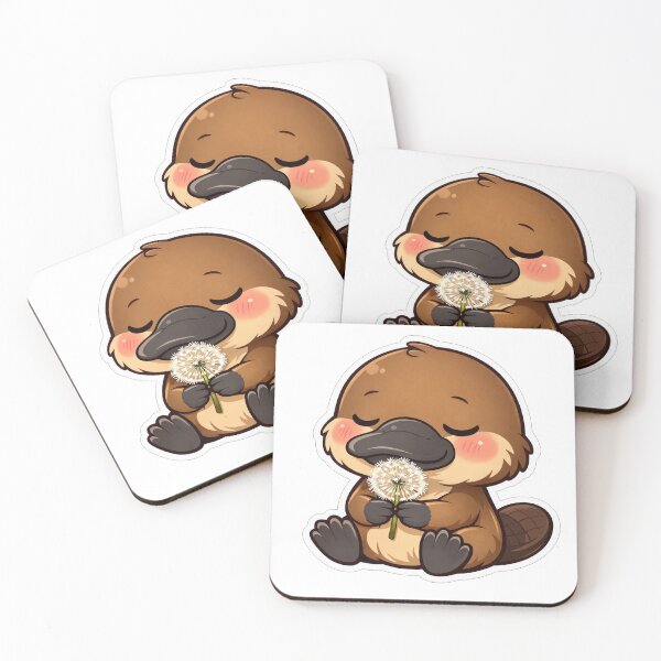 Item preview, Cute Baby Platypus Sniffing A Dandelion designed and sold by Owcomm.