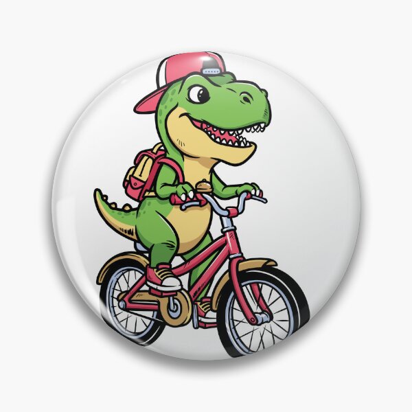 Item preview,  Cute T-Rex Riding Bicycle Cartoon | Funny Dinosaur with Backpack Vector Illustration designed and sold by cute-corner0.