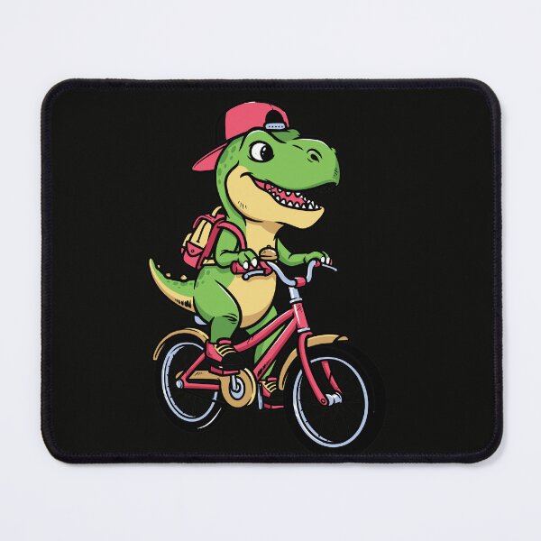 Item preview,  Cute T-Rex Riding Bicycle Cartoon | Funny Dinosaur with Backpack Vector Illustration designed and sold by cute-corner0.