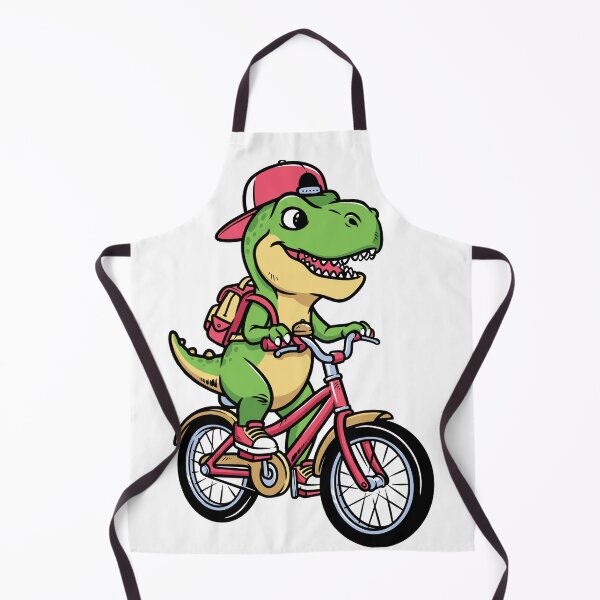 Item preview,  Cute T-Rex Riding Bicycle Cartoon | Funny Dinosaur with Backpack Vector Illustration designed and sold by cute-corner0.
