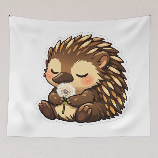 Item preview, Cute Little Hedgehog Smelling Dandelion Flower designed and sold by Owcomm.