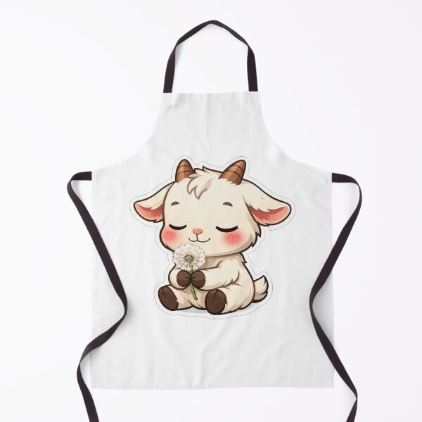 Item preview, Cute Baby Goat Sniffing White Dandelion designed and sold by Owcomm.
