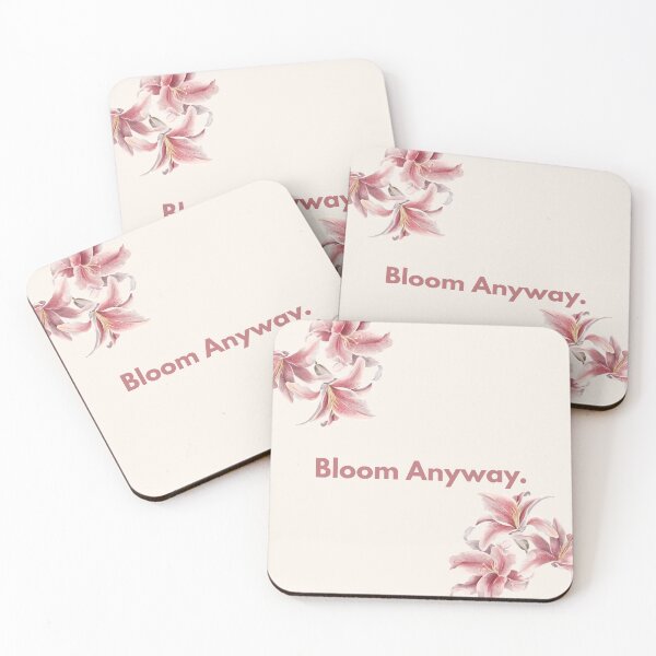 Item preview, Bloom Anyway | Floral Motivational Quote | Pink Lily Botanical Aesthetic designed and sold by NOUURRRR.