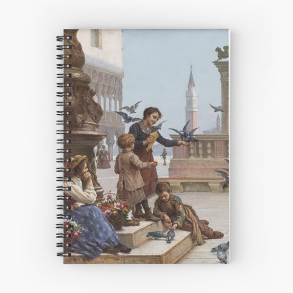 Item preview, Children feeding pigeons in Venice designed and sold by SharonTheFirst.