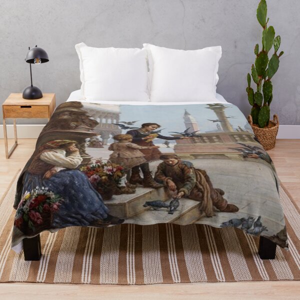 Item preview, Children feeding pigeons in Venice designed and sold by SharonTheFirst.
