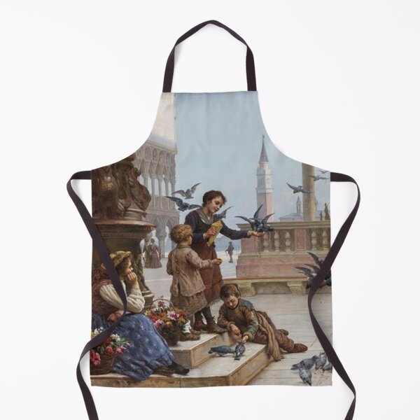 Item preview, Children feeding pigeons in Venice designed and sold by SharonTheFirst.
