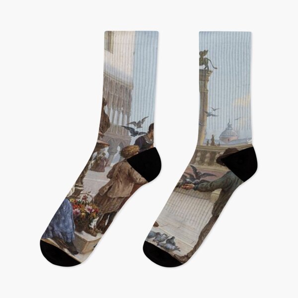 Item preview, Children feeding pigeons in Venice designed and sold by SharonTheFirst.