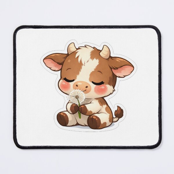 Item preview, Cute Baby Cow Sniffing A Dandelion designed and sold by Owcomm.