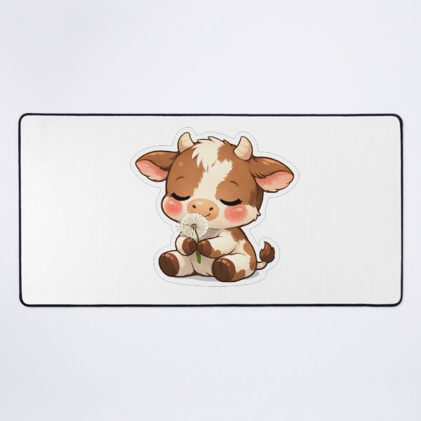 Item preview, Cute Baby Cow Sniffing A Dandelion designed and sold by Owcomm.