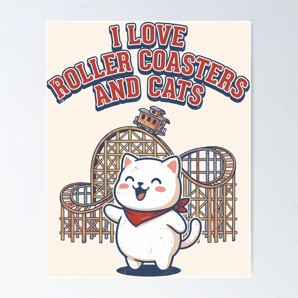 Item preview, I Love Rollercoasters And Cats designed and sold by legendaryskins.