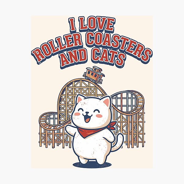 Item preview, I Love Rollercoasters And Cats designed and sold by legendaryskins.