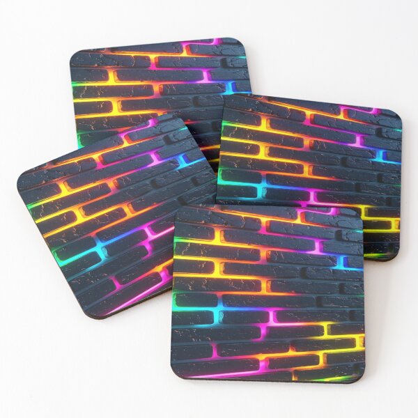 Item preview, Future Energy in Your Pocket, Rainbow Neon Brick Wall - Electric Cyberpunk Design designed and sold by RAYBIL.