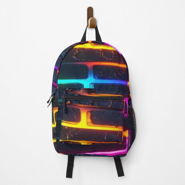 Item preview, Future Energy in Your Pocket, Rainbow Neon Brick Wall - Electric Cyberpunk Design designed and sold by RAYBIL.