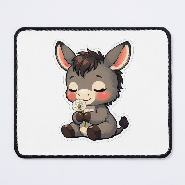 Item preview, Cute Baby Donkey Smelling A Dandelion designed and sold by Owcomm.