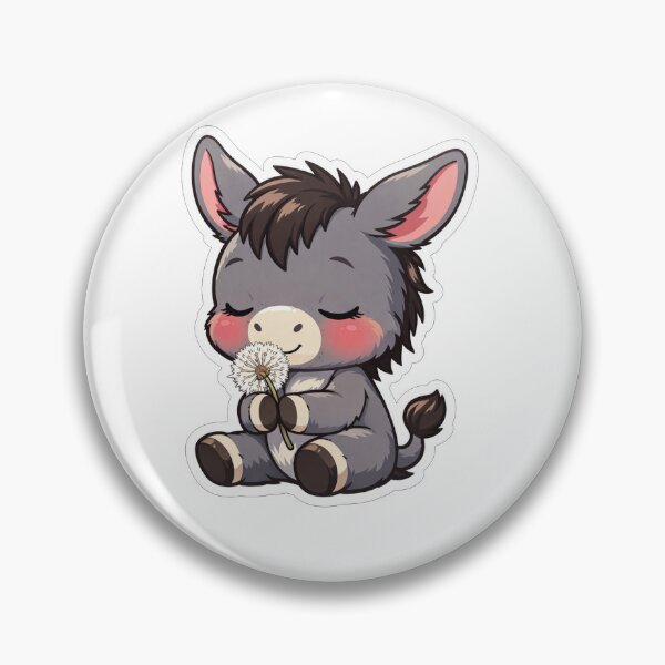 Item preview, Cute Baby Donkey Sniffing Dandelion Flower designed and sold by Owcomm.