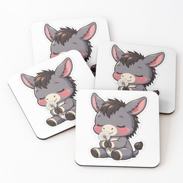 Item preview, Cute Baby Donkey Sniffing Dandelion Flower designed and sold by Owcomm.