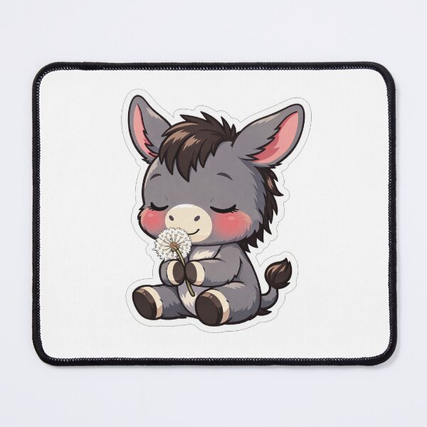 Item preview, Cute Baby Donkey Sniffing Dandelion Flower designed and sold by Owcomm.