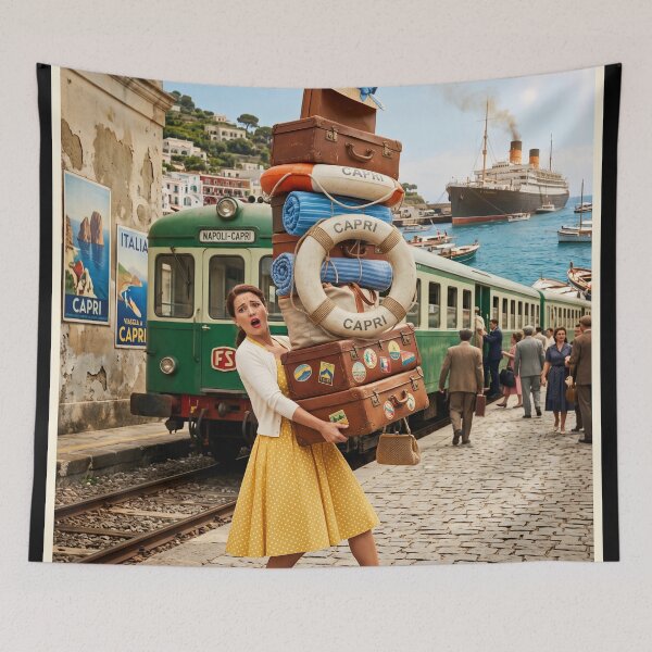 Item preview, Visit Capri 1957 - Vintage Italian Travel Poster designed and sold by RAMIX-Y2K.