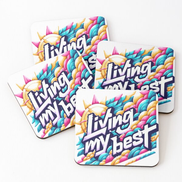 Item preview,  Vibrant Sunburst Living My Best Pop Art Typography designed and sold by StacyReicherArt.