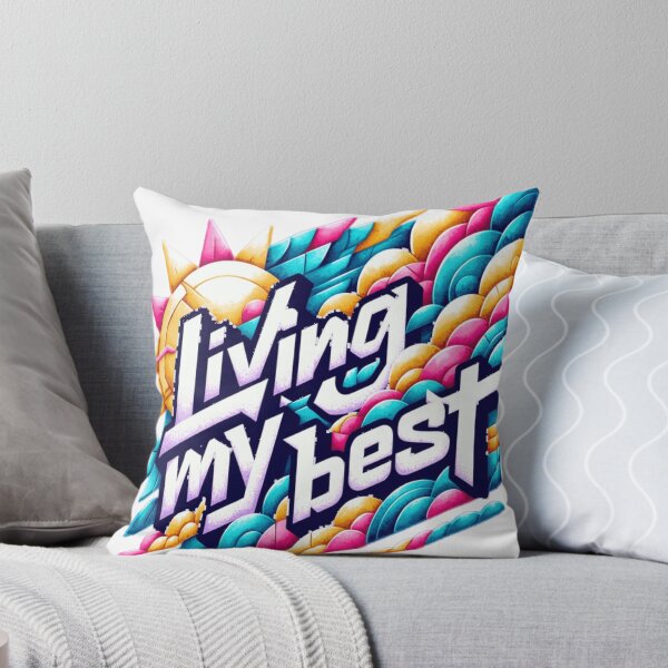 Item preview,  Vibrant Sunburst Living My Best Pop Art Typography designed and sold by StacyReicherArt.