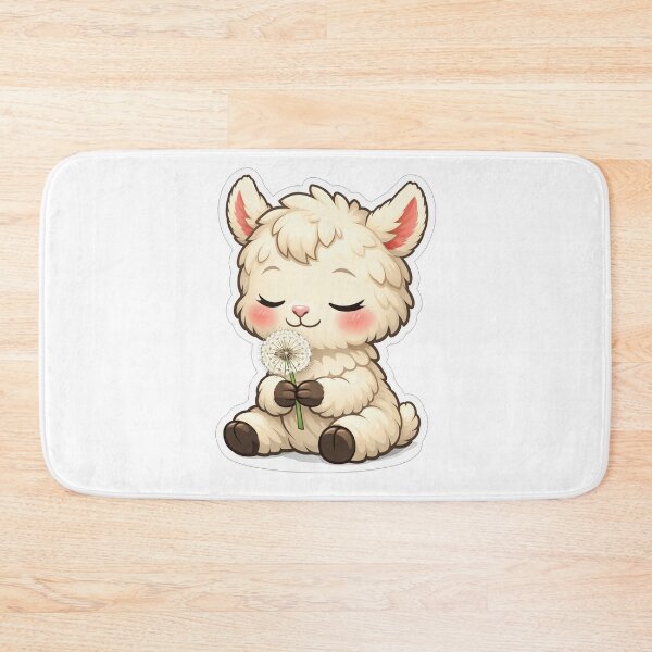 Item preview, Cute Kawaii Baby Alpaca Sniffing Dandelion designed and sold by Owcomm.