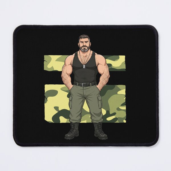 Item preview, Military Daddy Bear | Gay Bear Pride Illustration designed and sold by BrokenLabel.