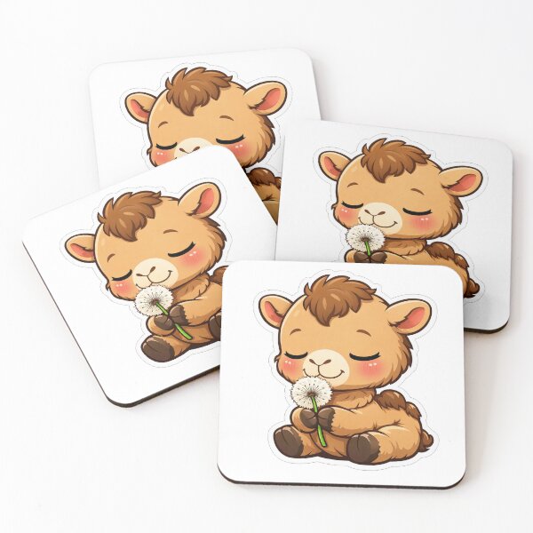 Item preview, Cute Baby Camel Sniffing Dandelion Flower designed and sold by Owcomm.