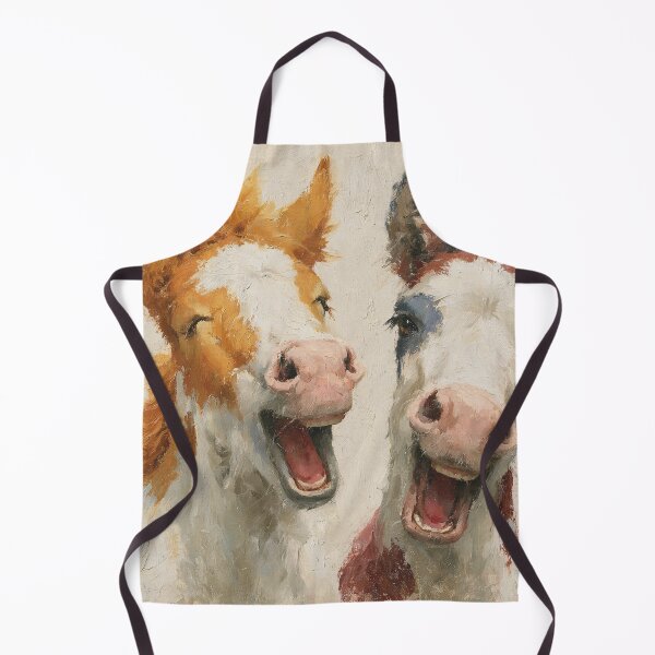 Item preview, Funny Laughing Horse Foals Oil Painting | Cute Baby Horses Wall Art | Whimsical Equestrian Decor | Farmhouse Animal Print designed and sold by Artforhorse.