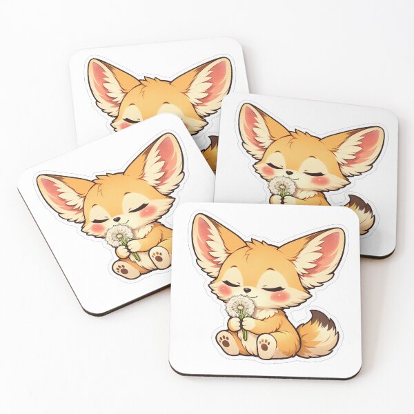 Item preview, Cute Fennec Fox Smelling Dandelion Flower designed and sold by Owcomm.