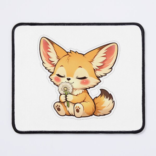 Item preview, Cute Fennec Fox Smelling Dandelion Flower designed and sold by Owcomm.