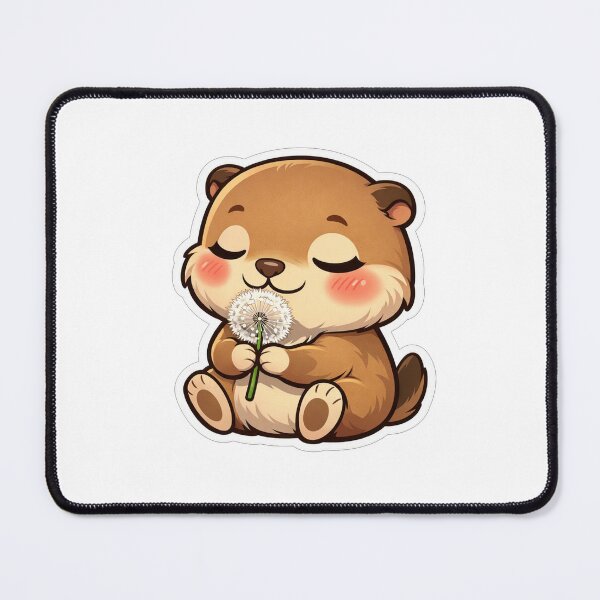 Item preview, Cute Little Otter Holding A Dandelion designed and sold by Owcomm.