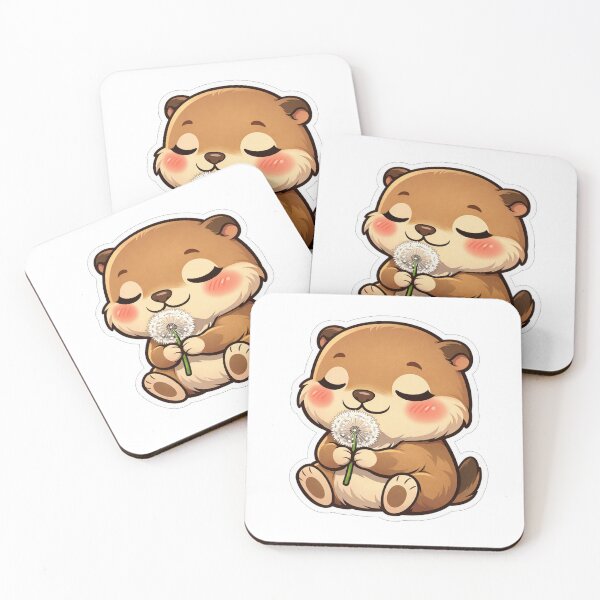 Item preview, Cute Little Otter Holding A Dandelion designed and sold by Owcomm.