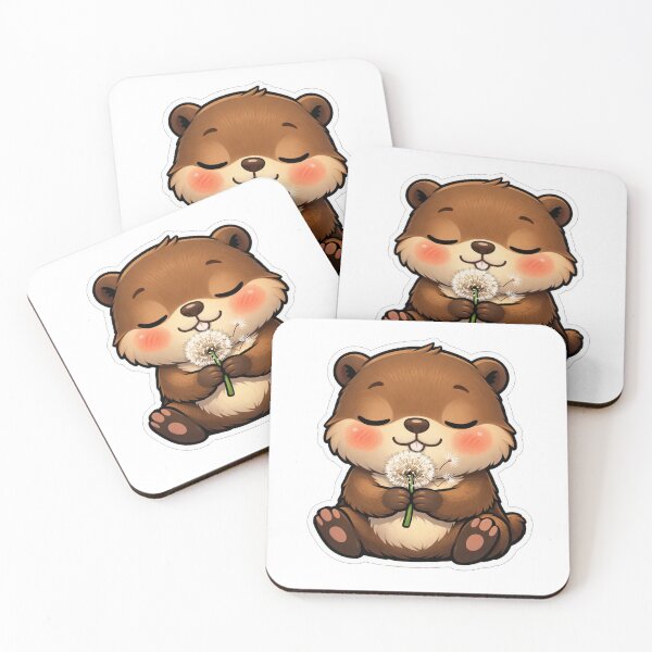 Item preview, Cute Little Otter Holding A Dandelion designed and sold by Owcomm.